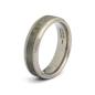 Preview: 6 mm Silber-Titanring mit Larvikit-Stein - Rota Light Grey